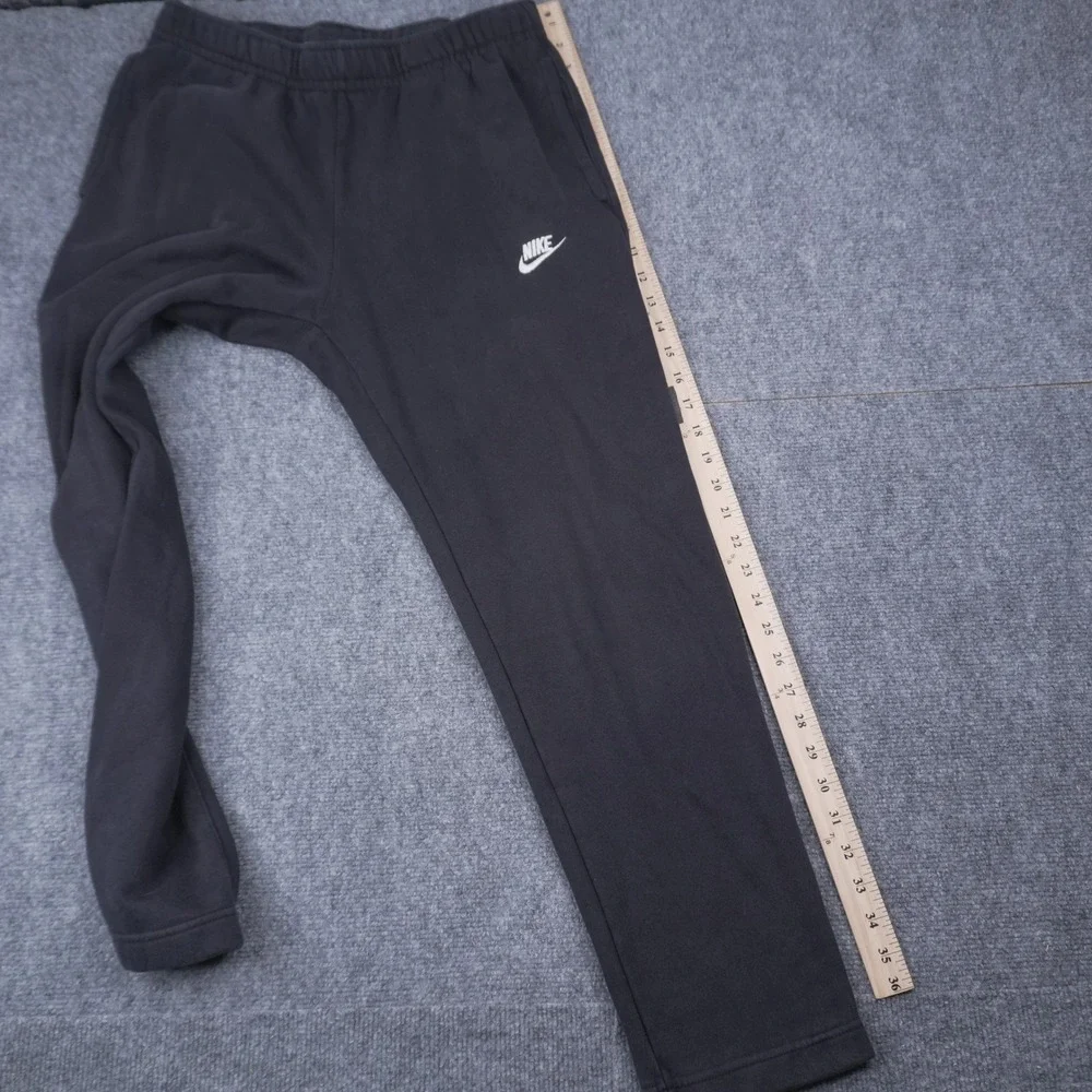 Nike Sweatpants Mens Medium Black Fleece Joggers Embroidered Logo Pockets